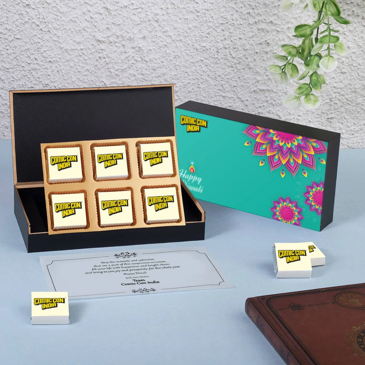 Corporate Diwali Gifts - 6 Chocolate Box - Logo Wrapped Chocolates (Minimum 50 Boxes) - Copy
